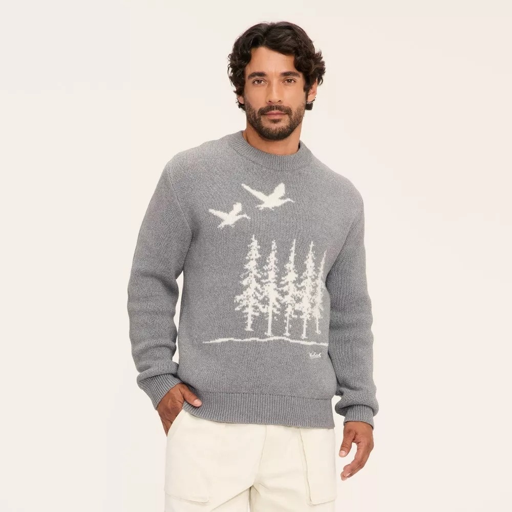 Woolrich x Target Unisex Adult‎ S Small Scenic Pullover Sweater Heather Gray NWT - Picture 2 of 7